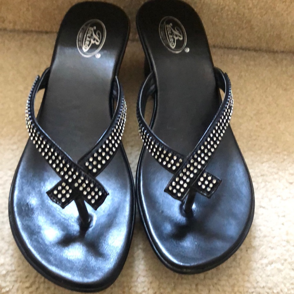 Black sequin sandals